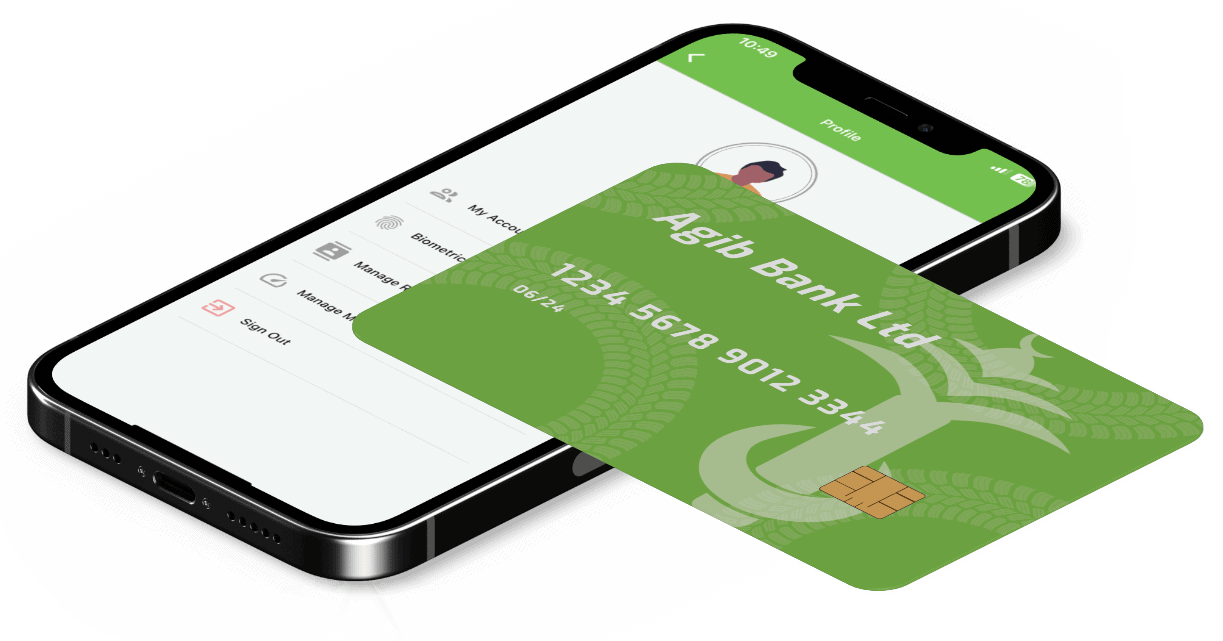 AQ Agib Mobile App With Card